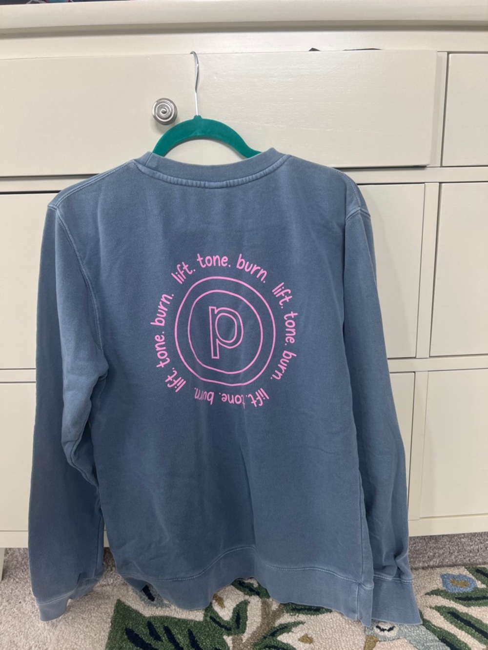 Pure Barre French Terry weathered look logo sweatshirt small